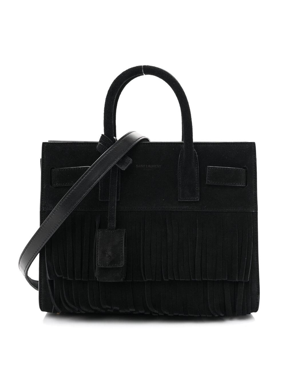 Saint Laurent Suede Fringe Nano Sac De #281529S12B